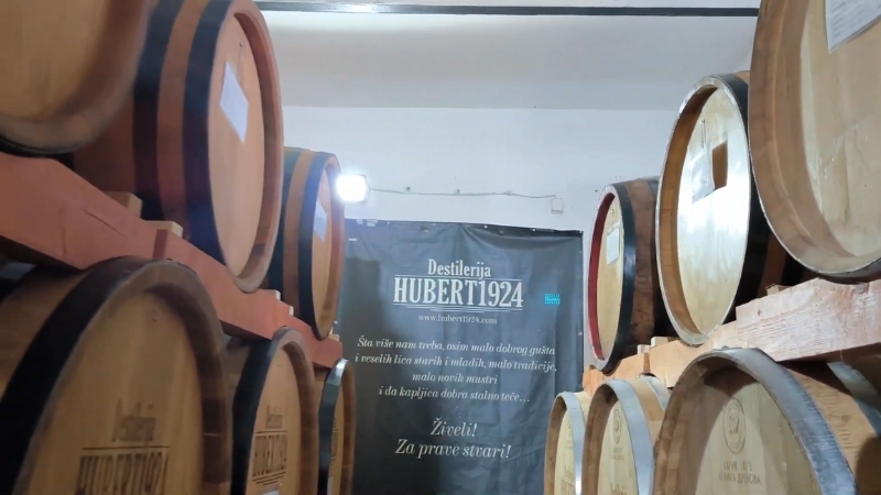 Skladište drvenih buradi u destileriji Hubert 1924 u Banatskom Velikom Selu