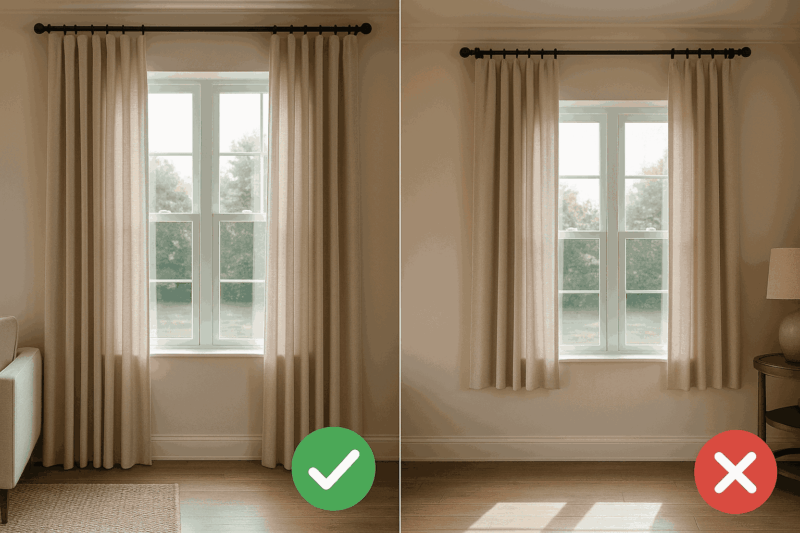 Dugačka i kratka zavesa - ispravno i pogrešno