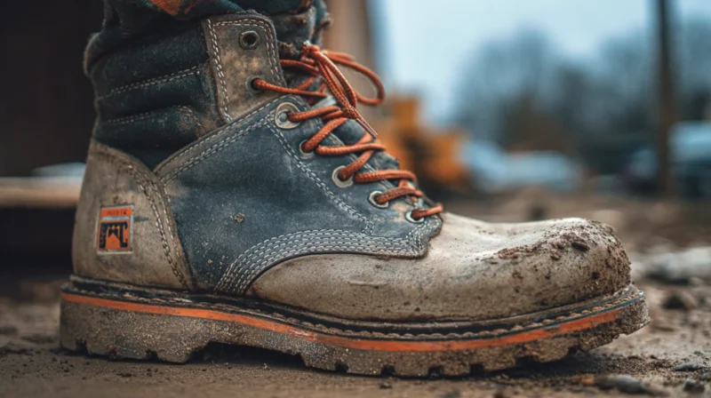 Radne cipele u krupnom planu.